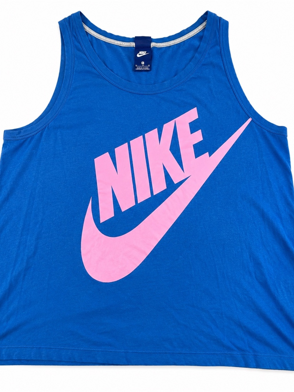 Nike Royal Blue Tank with Pink Swoosh Logo